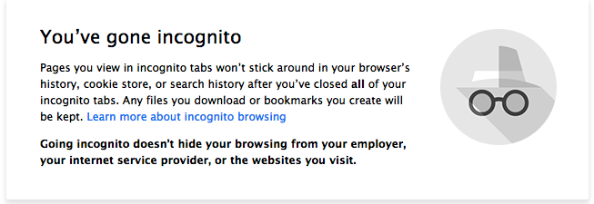 Google Chrome Incognito Browsing