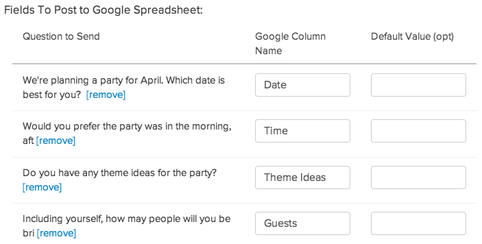 Google Sheets Finished Setup in Alchemer